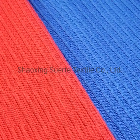 Tejido de punto 95%Poliéster 5%Spandex Material DTY Rib Fabric para camiseta Jersey